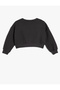 Crop Sweatshirt Tweety Printed Licensed Rose Gold Long Sleeve - 2