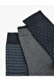 Cotton Blend Striped 3-Piece Sock Set - 3