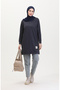 Tear detailed sports tunic 0269-10 dark navy blue