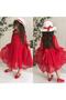 Girl's Red Hat Laced Princess Model Dress - 4