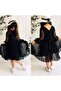 Girl's Black Hat Laced Princess Model Dress - 3