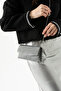 Women's Silvery Silver Mini Box Shoulder Bag - 3