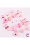 18-Piece Gift Bag Boxed Baby Hair Clip Set Pink - Girls' Crown Bow Snap Rubber Hair Clips - 5