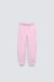 Pink Elastic Cuffs Elastic Cotton Breathable Nature Concept Regular Fit Jogger Smoked Children's Sweatpants - 2