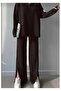 COPY - Women's Corded Collar Zippered Leg Slit Side Zippered Knitwear Suit - 3