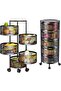 5 Tier Kitchen Storage Shelf, Rotatable Fruit Vegetable Basket, Circular Rotating Basket L