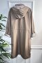 Rüya Detachable Hooded Striped Mid-Length Trench Coat - Beige - 4
