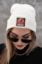 Unisex Beanie Beanie (Soccer) with Acrylic Knitted Logo - Cream - 6