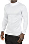 Men's White Half Turtleneck Non-Pilling Thin Knitwear Sweater 2505502