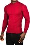 Men's Burgundy Half Turtleneck Striped Non-Pilling Slim Fit Knitwear Sweater 2505491