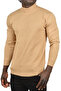 Men's Camel Zigzag Print Half Turtleneck Slim Fit Throat Knitwear Sweater 2505496 - 3