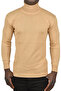 Men's Camel Zigzag Print Full Turtleneck Slim Fit Throat Knitwear Sweater 2505497