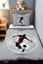 Gray Luminous Football Player Patterned Single Baby Kids Pique Set - 2