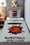 Gray Basketballers Patterned Single Baby Kids Pique Set - 2