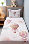 Pink Floral Balloons Patterned Single Baby Child Pique Set - 2