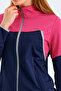 Rockstar Women's Zippered Stand Collar Pocketed Navy Blue Tracksuit Set - 4