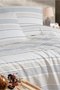 Eva Striped Cotton Duvet Cover - Single Set