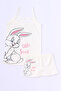 Girl's Rabbit Printed Rope Suspender Shorts Set Set of 6 - 2