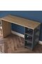 Working Office Home Office Computer Desk With Shelves - Walnut and Grey - 3