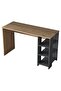 Working Office Home Office Computer Desk With Shelves - Walnut and Grey - 5