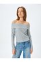 Long Sleeve Off-The-Shoulder Madonna Neck T-Shirt - 3
