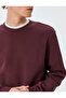 Crew Neck Cotton Pique Fabric Basic Sweatshirt - 5