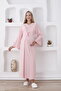 Long Sleeve and Buttoned Front Maternity Set / Nightgown and Dressing Gown Set / Slippers and Crown Gift