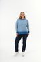 Women's Rmg Large Size Stripes Cycling Collar Front Short Back Long Knitting Sweater - 7