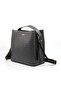 Black Tan Women's Hand and Shoulder Bag with 3 Compartments, Magnetic Snap Fastener and Zipper Closure Size: 25X25 cm - 8