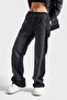 Women's Dark Smoked Color 2W41 Knitted Denim Blend Loose Fit Design Denim Jean - 5