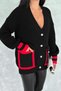 Knitwear cardigan standard size button detailed pockets colorful oversize