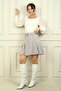 Women's Waist Belted Pleated Short Skirt - 3