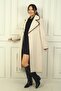 Women's Shepherd Stitched Pocketed Waist Belted Lined Cashmere Coat - 2