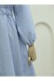 Elastic waist, buttoned, striped dress - navy - 4