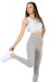 High Waist Ribbed Light Gray Leggings - 2