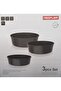 ,Midas,Round Ovenware Set of 3pcs,non stick cast Aluminum,(Round 24,26,28 CM),Black Marble