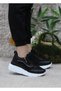 Black Zipper Lace up Stone Comfortable Soft Women's Sports Shoes