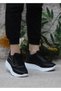 Black Zipper Lace up Stone Comfortable Soft Women's Sports Shoes - 2
