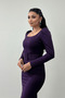 Crepe Fabric Belt Detailed Fish Dress - Eggplant Purple - 4