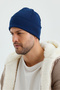 Men's Light Navy Blue Thermal 100% Cotton Soft 2 Style in 1 Beret Premium Cuts Series - 7