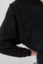 Women's Black Color Detailed Stand Collar Crop Cardigan - 3