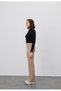 Women's Black Half Fisherman Crop Cardigan - 2