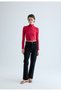Women's Fuchsia Half Fisherman Crop Cardigan - 3
