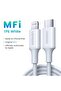 كابل USB-C إلى Lightning M/M بغطاء مطاطي بطول 2 متر - أبيض - 2
