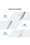 كابل USB-A 2.0 إلى USB-C مضفر من الألومنيوم مطلي بالنيكل بطول 2 متر - أبيض - 6