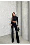 Simli Kumaş Sırt Dekolteli Crop Bluz - 3