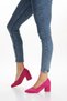 Women's Daily Thick Heeled Suede Shoes Fuchsia - 4