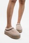 Women's Beige Lamb Plush Sheepskin Embroidered Winter Mini Slippers Boots & Bootie - 4