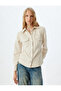 Suede Look Shirt Jacket with Pocket Detail Buttoned Slim Fit - 3