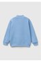 Boy's Aviator Blue Logo Printed Pocket Zippered Hood Stand Collar Sw - 2